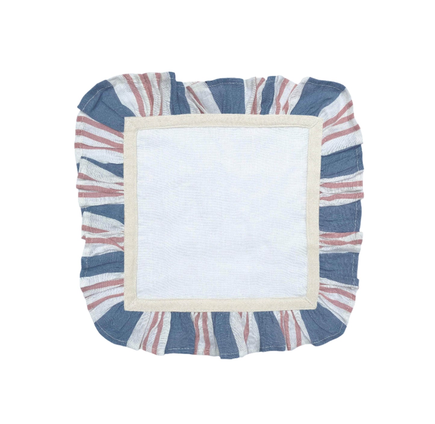 Azure & Blush Broken Stripe - Set of 2 Napkins