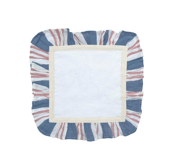 Azure & Blush Broken Stripe - Set of 2 Napkins