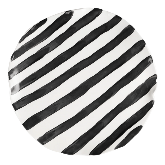 Black Striped Plate