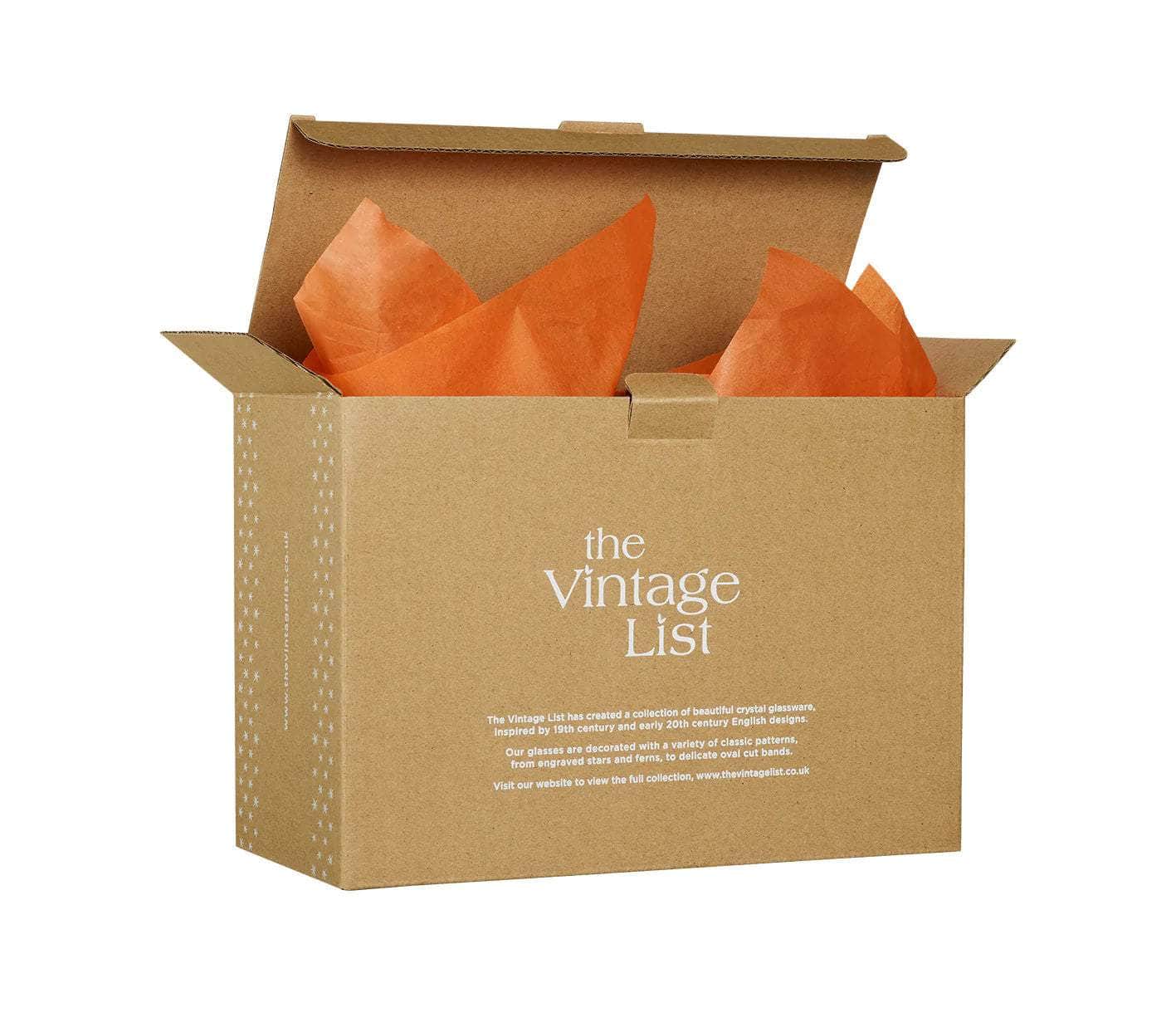 A Pair of Crystal Martini Glasses with Fern Design