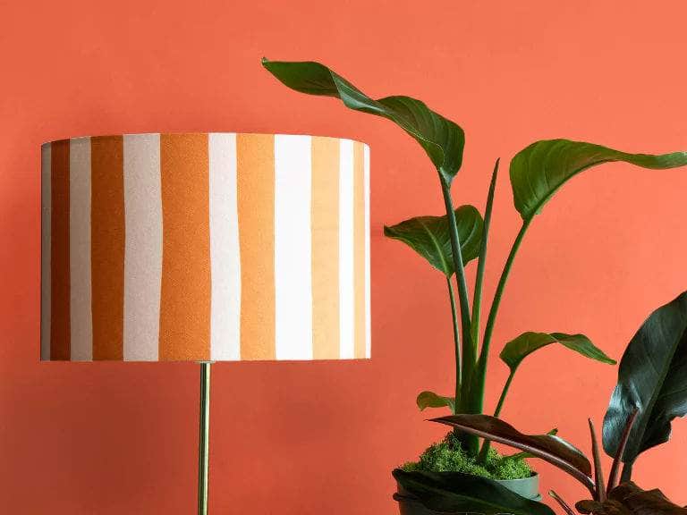 Pink stripes print lamp shade