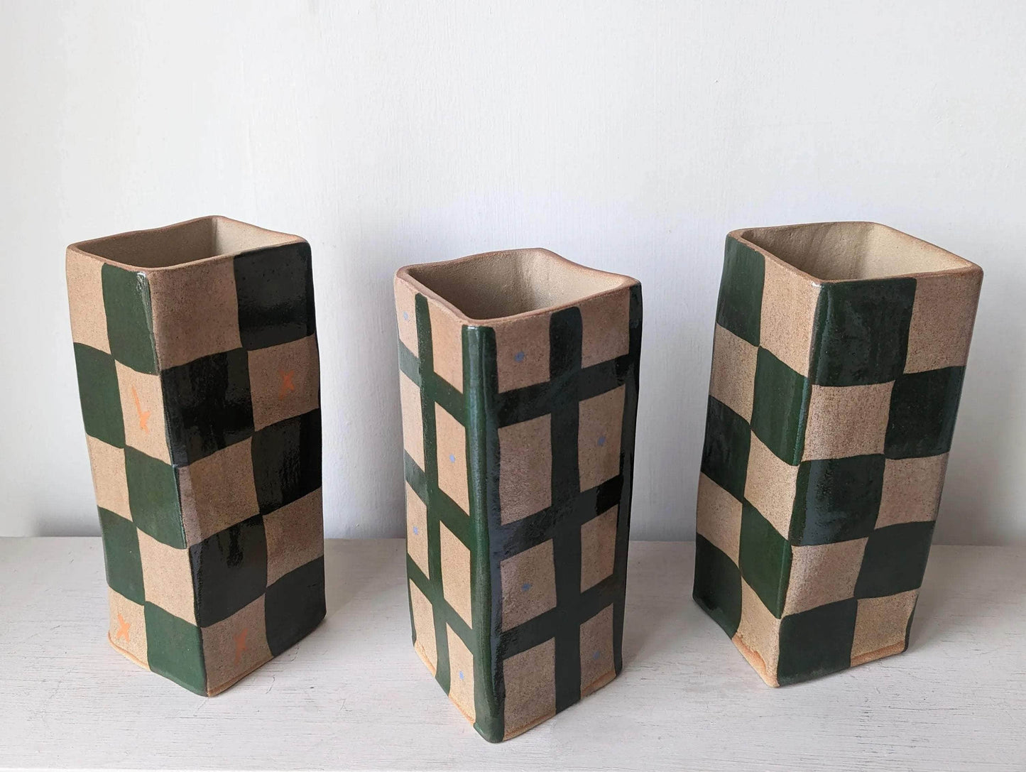 Check, Stripe & Gingham Large Square Vases