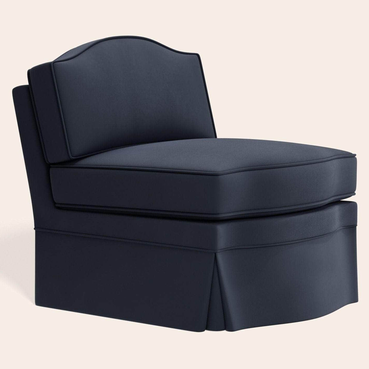 Felix Slipper Chair, Prussian Linen