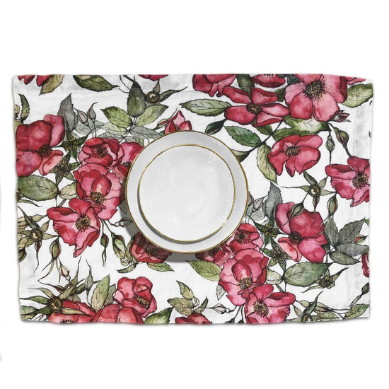 Load image into Gallery viewer, Rosa Rugosa Linen Placemat
