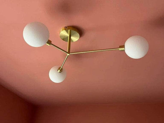 Brass 3 light flush ceiling light