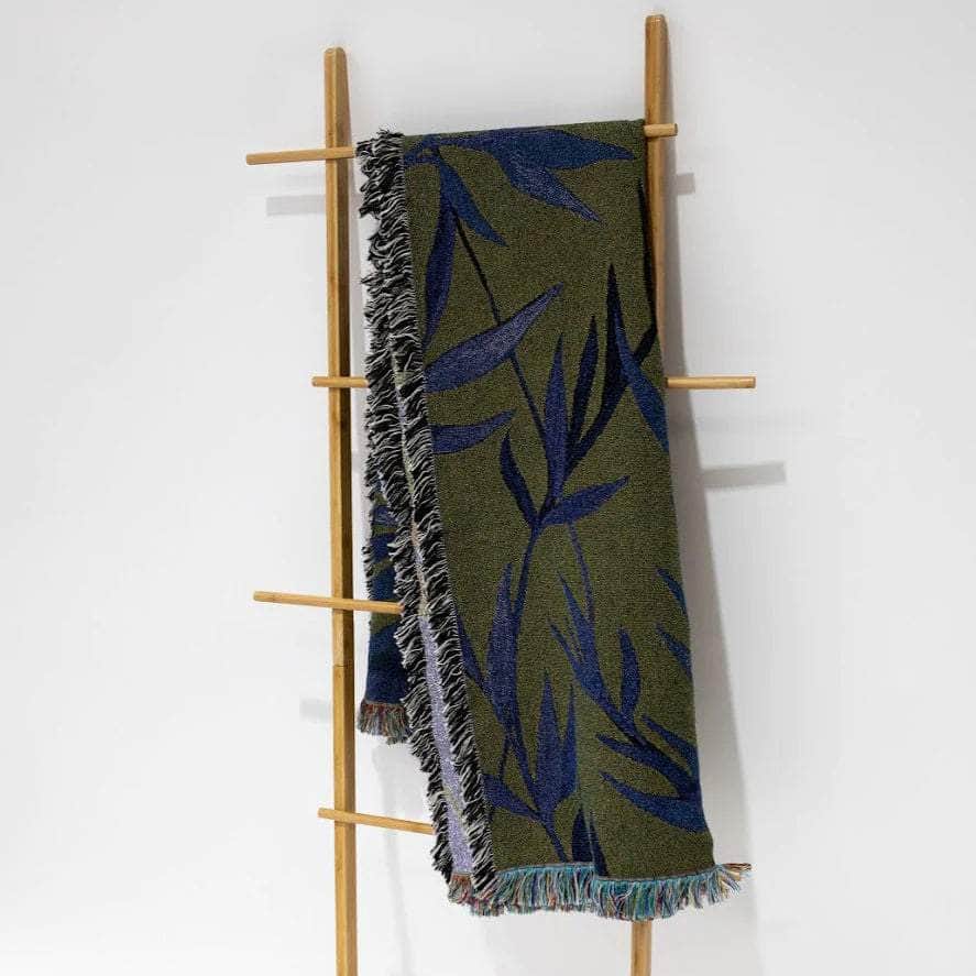 Growth (Olive Green) Recycled Cotton Woven Throw