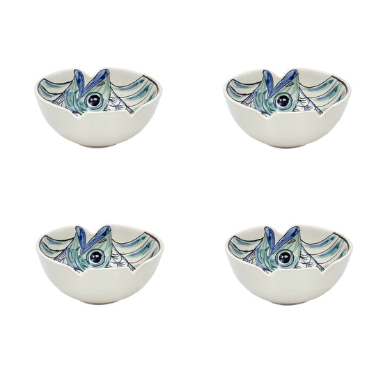 Load image into Gallery viewer, Small Bowl, Blue Romina Fish, Set of Four
