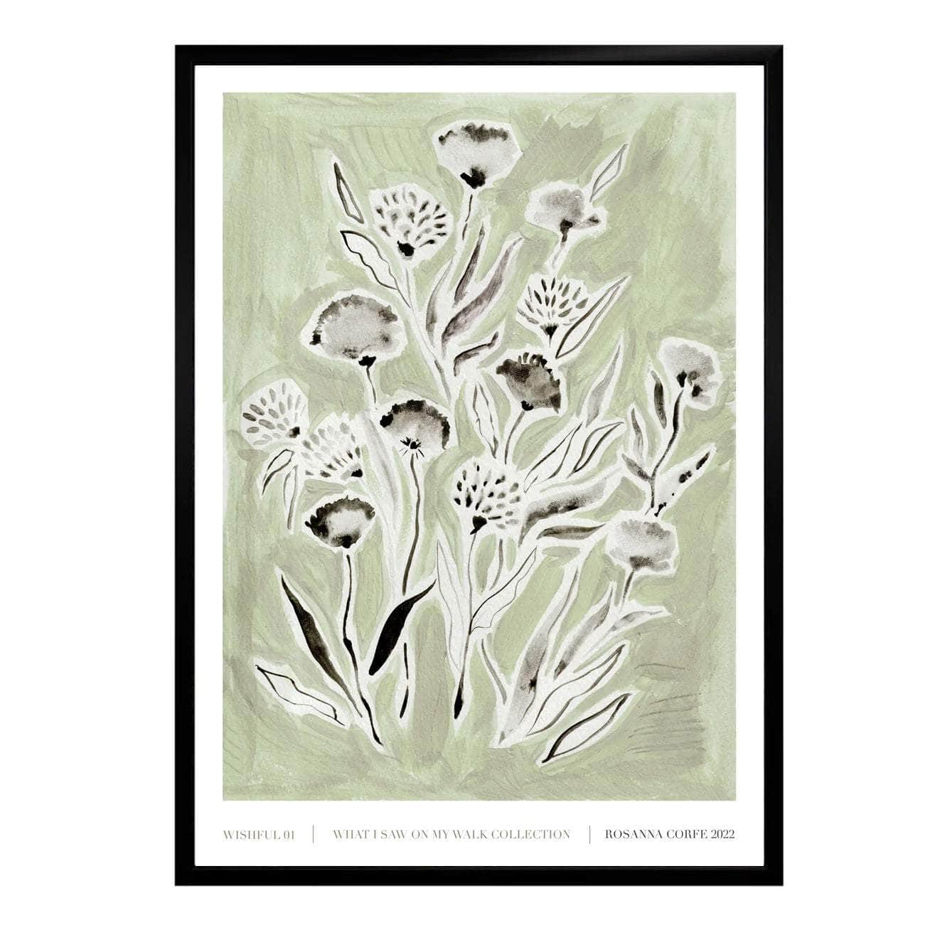 A3 - Wishful Green Floral Print