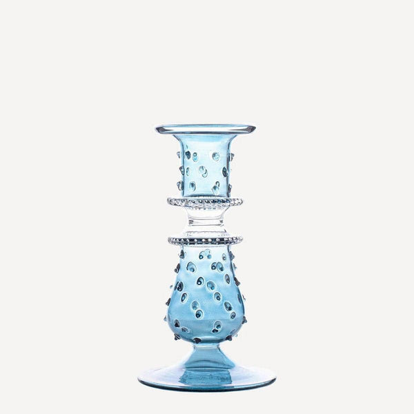 Luxor Glass Candlestick - Blue