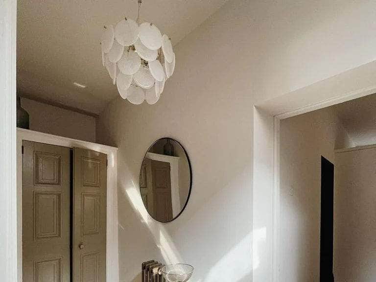White glass disk chandelier ceiling light