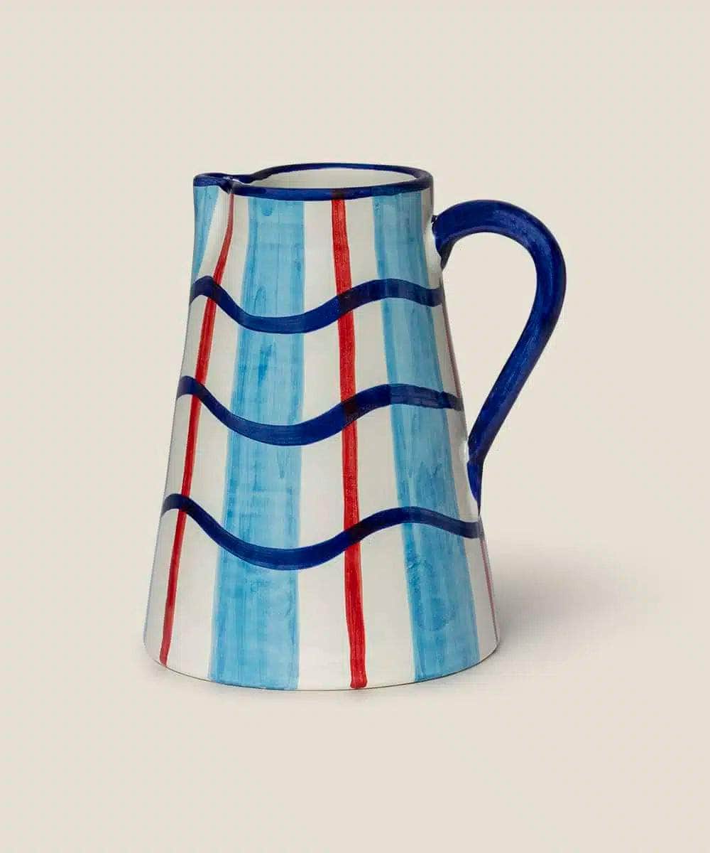 Load image into Gallery viewer, Blue Wavy-Lines Jug

