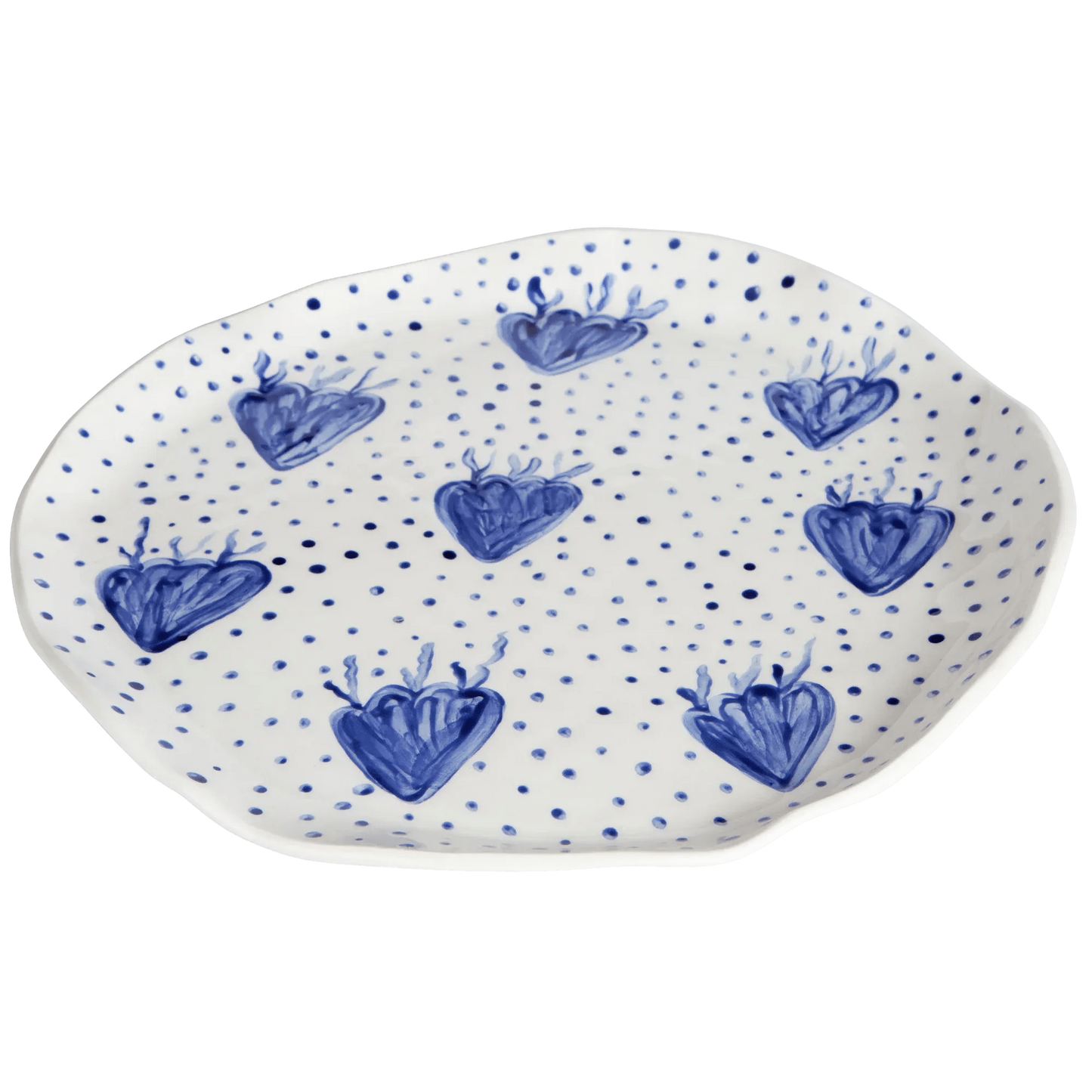 Blue Coral & Dots Plate