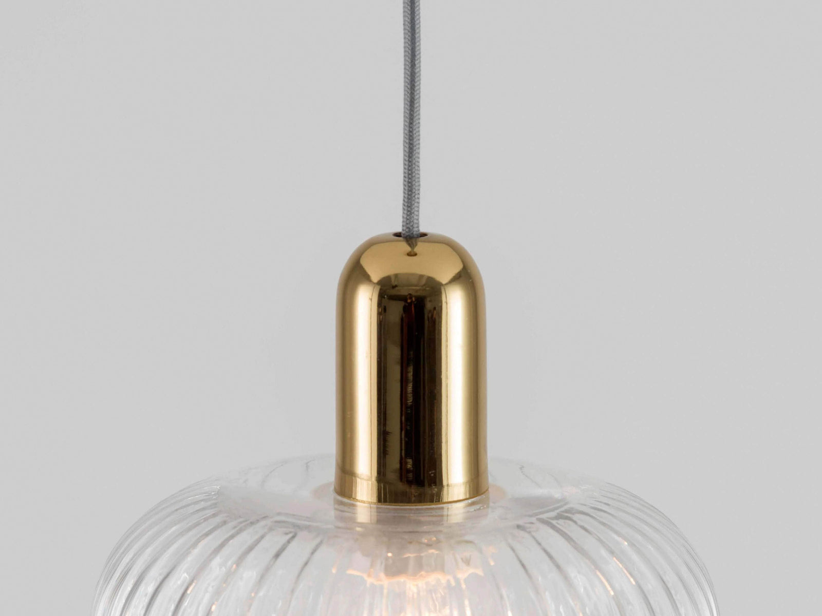 Ribbed Clear Glass Shade Ceiling Light