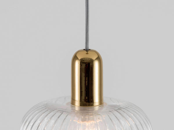 Ribbed Clear Glass Shade Ceiling Light