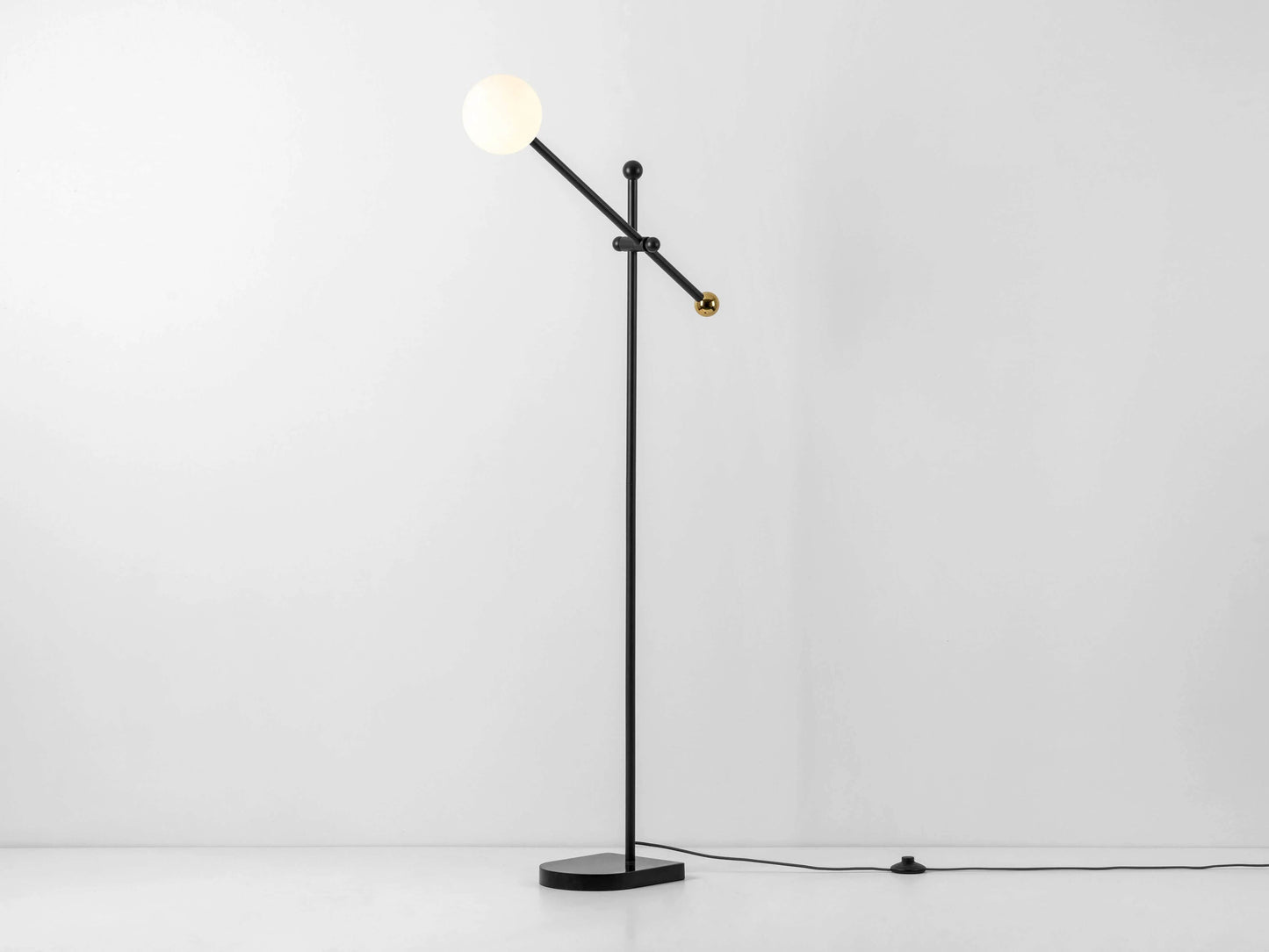 Charcoal grey marble task floor lamp