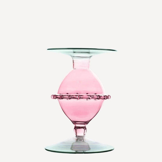 Pharaoh Glass Candlestick - Pink