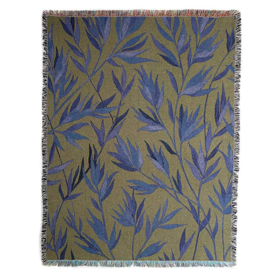 Growth (Olive Green) Recycled Cotton Woven Throw