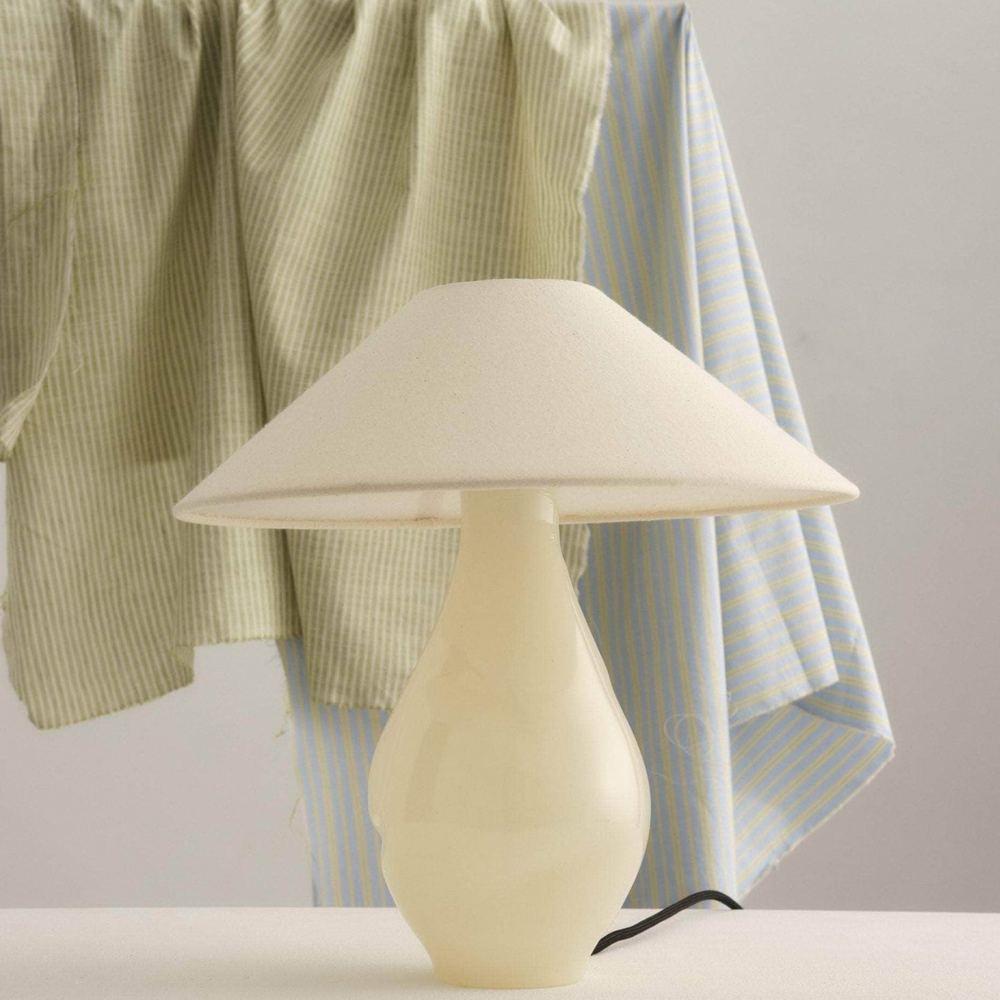 Beige Conical Glass Lamp