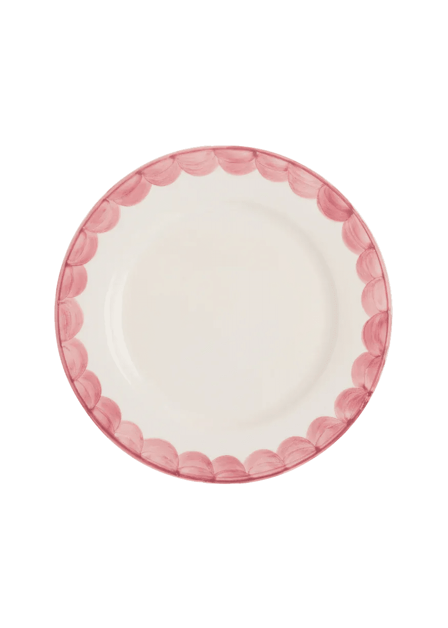 Pink Scallop Dinner Plate