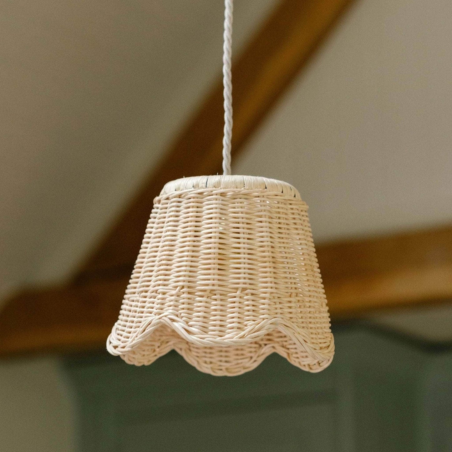 Mimi Rattan Scalloped Lampshade Small Maison Flaneur