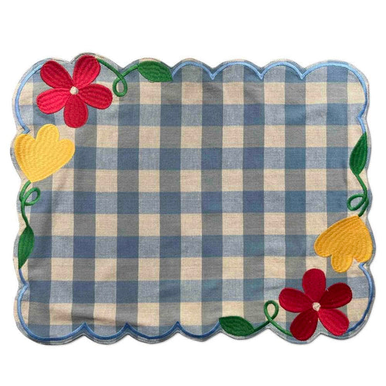 Cotton Vichy Fleur Place Mat -Single