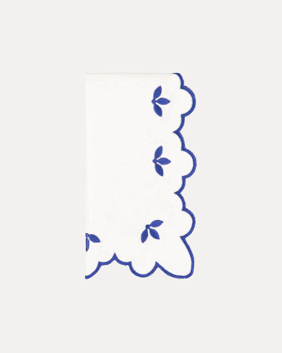 Load image into Gallery viewer, White and Blue Half-Flower Napkin
