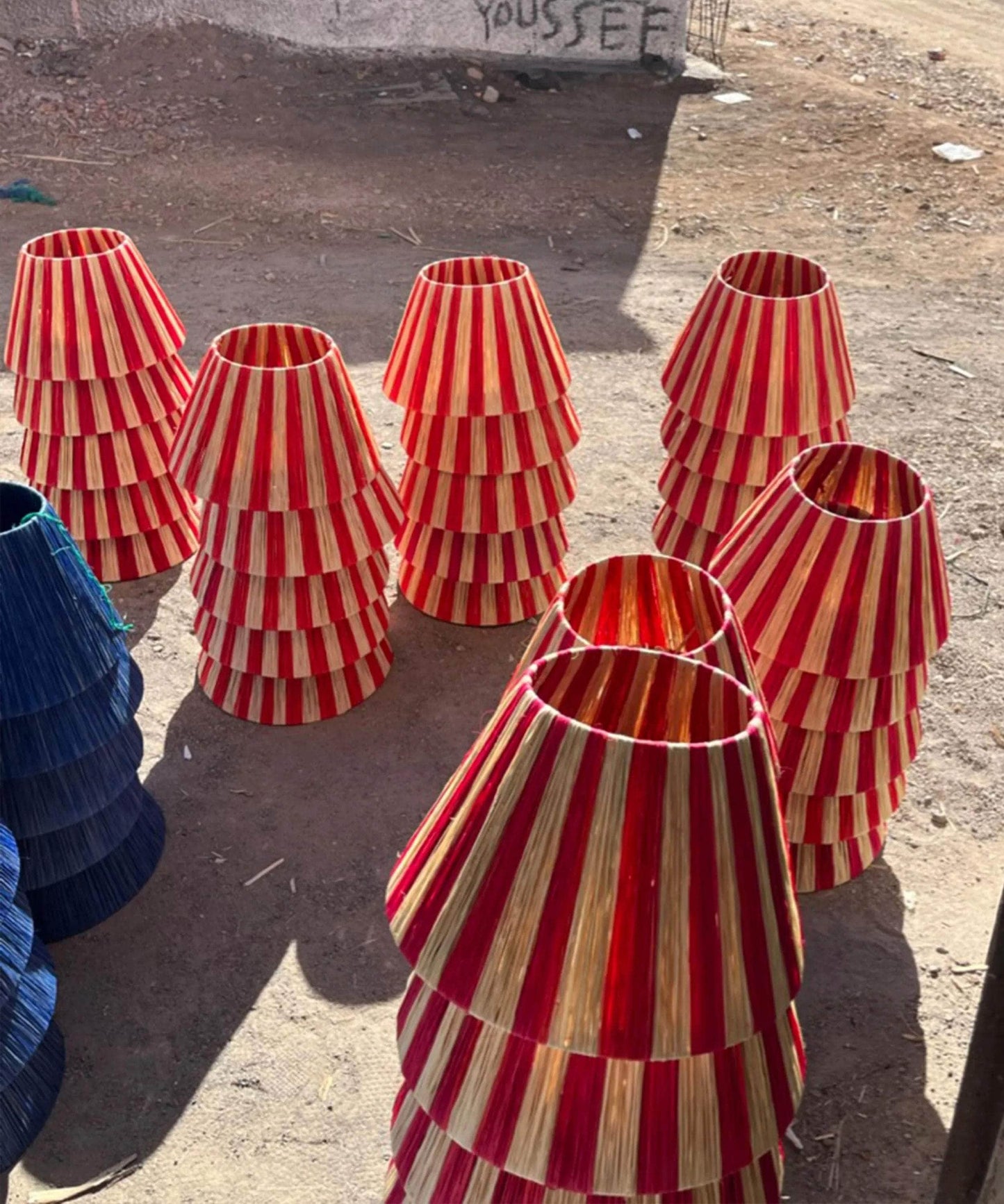 Tangier Raffia Lampshade, Rouje