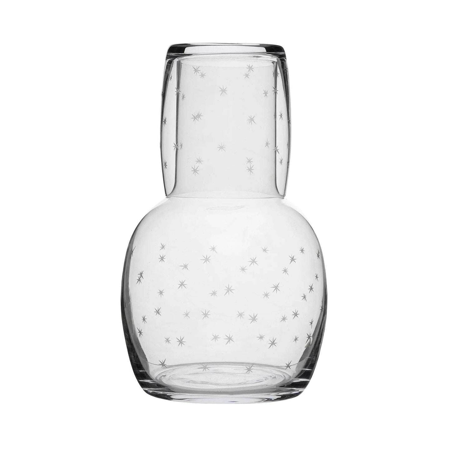 A Crystal Carafe Set with Stars Design