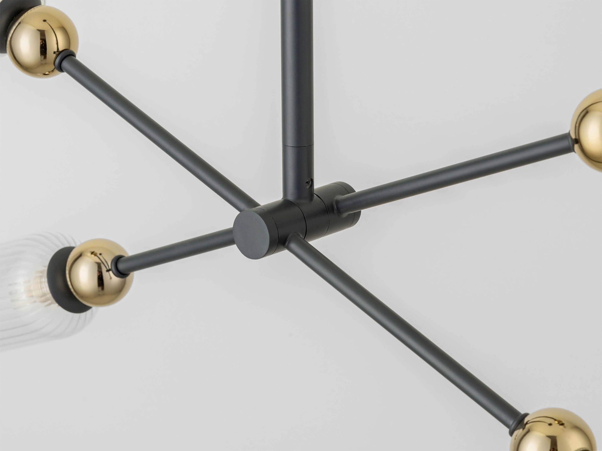 Charcoal grey ribbed glass ceiling light
