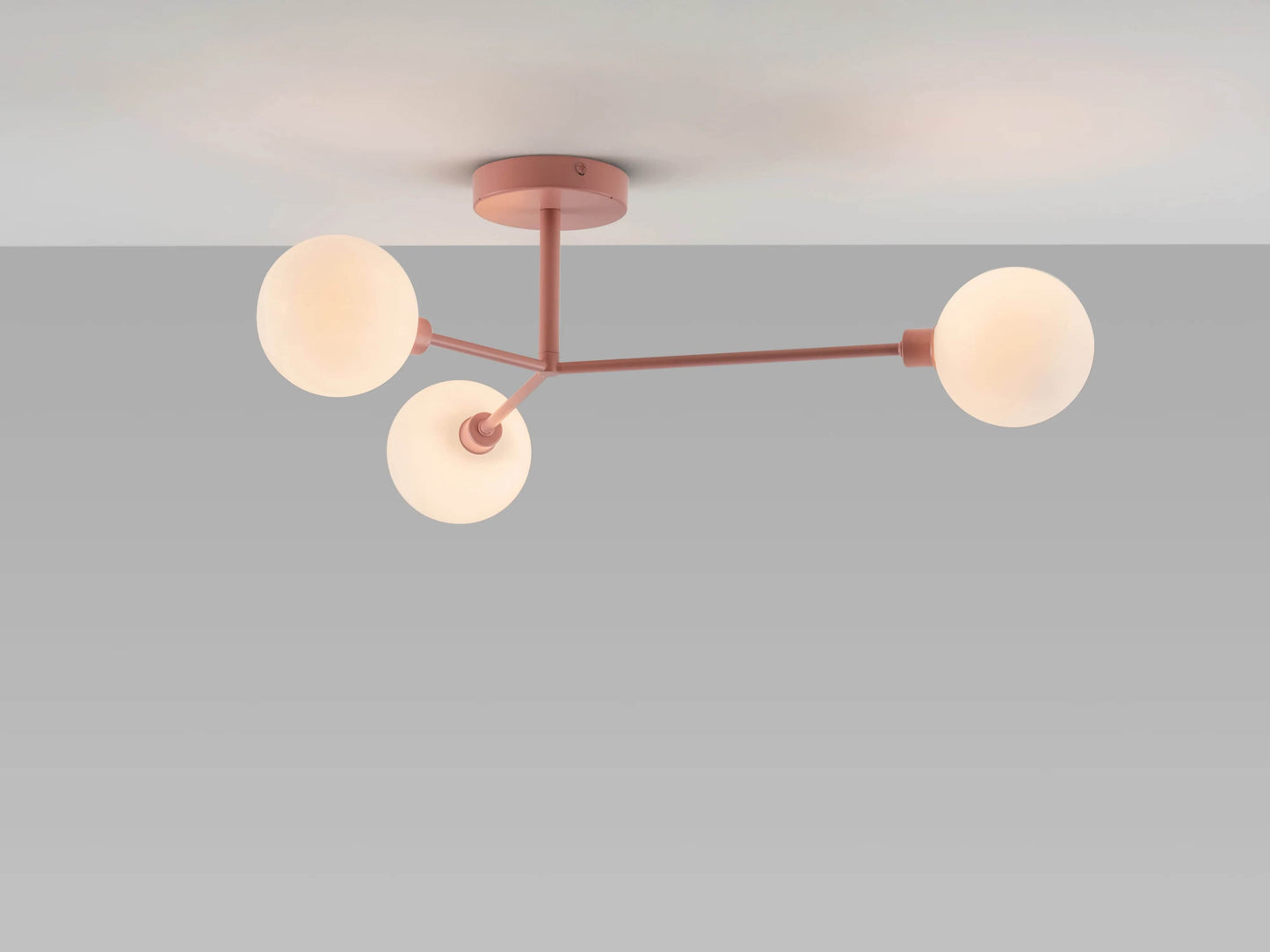 Pink 3 light flush ceiling light