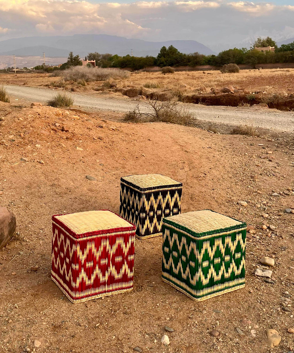 Fez Wicker Stool | Ink