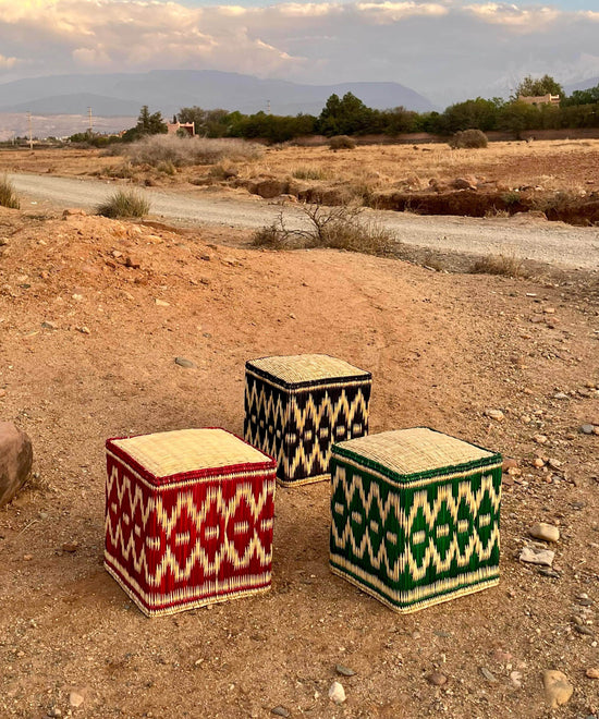 Fez Wicker Stool | Ink