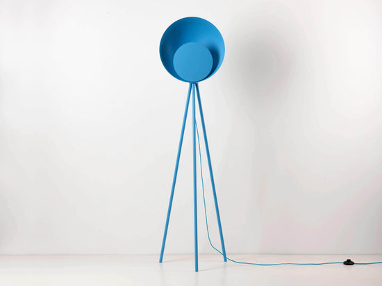 Pool blue diffuser floor lamp