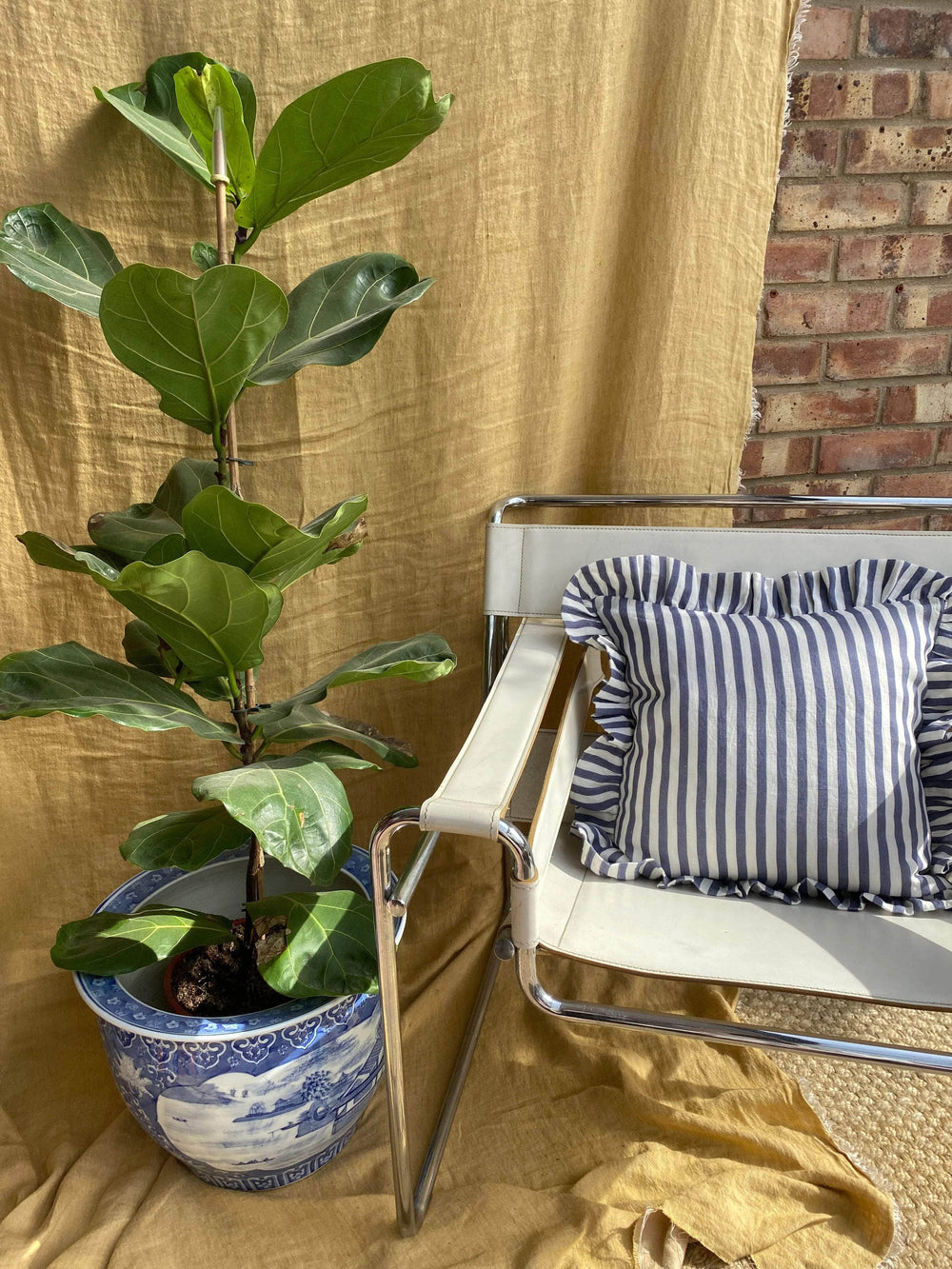 Folkstone Blue Candy Stripe Cushion Cover