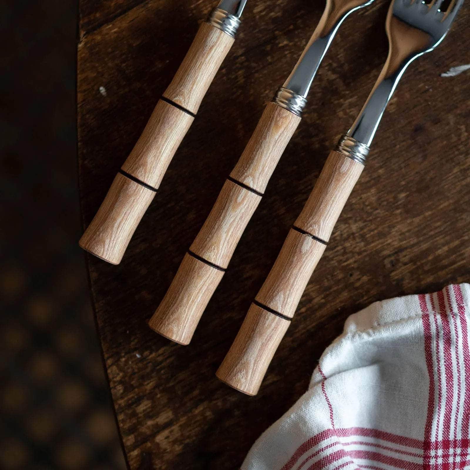 Bamboo 5Pc Cutlery Set | Light Press Wood