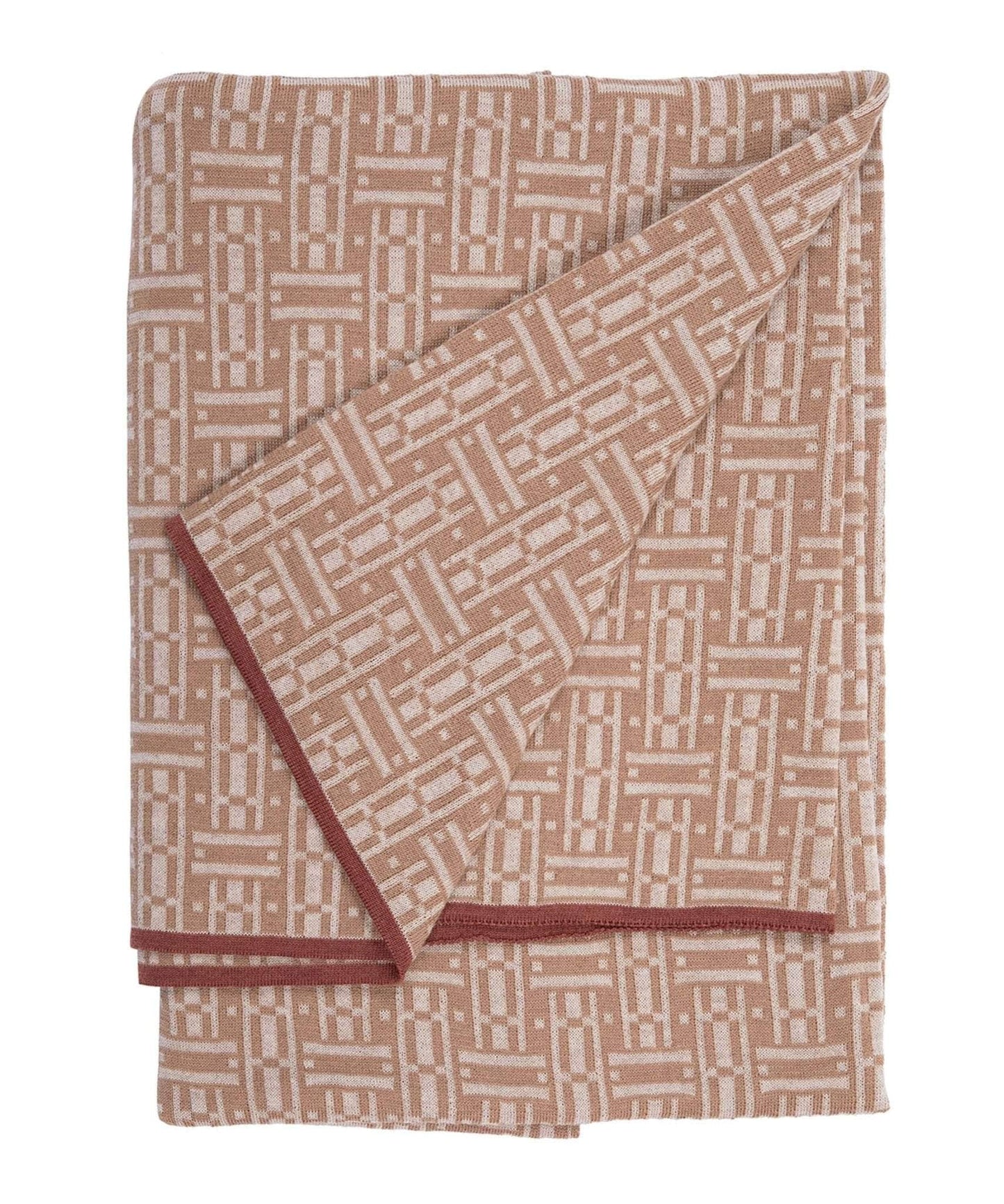 Parquet Merino Wool Blanket | Sand