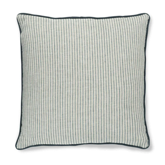 Textured Stripe Cushion in Blue/Natural with Contrast Trim