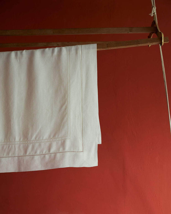 Oblong & Square Pillowcases Hemstitch Ivory White