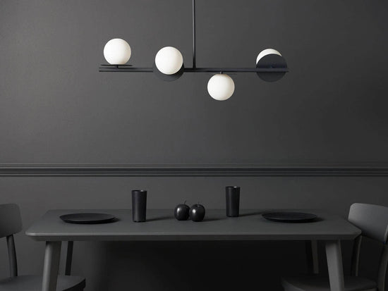 Charcoal grey opal disk ceiling light