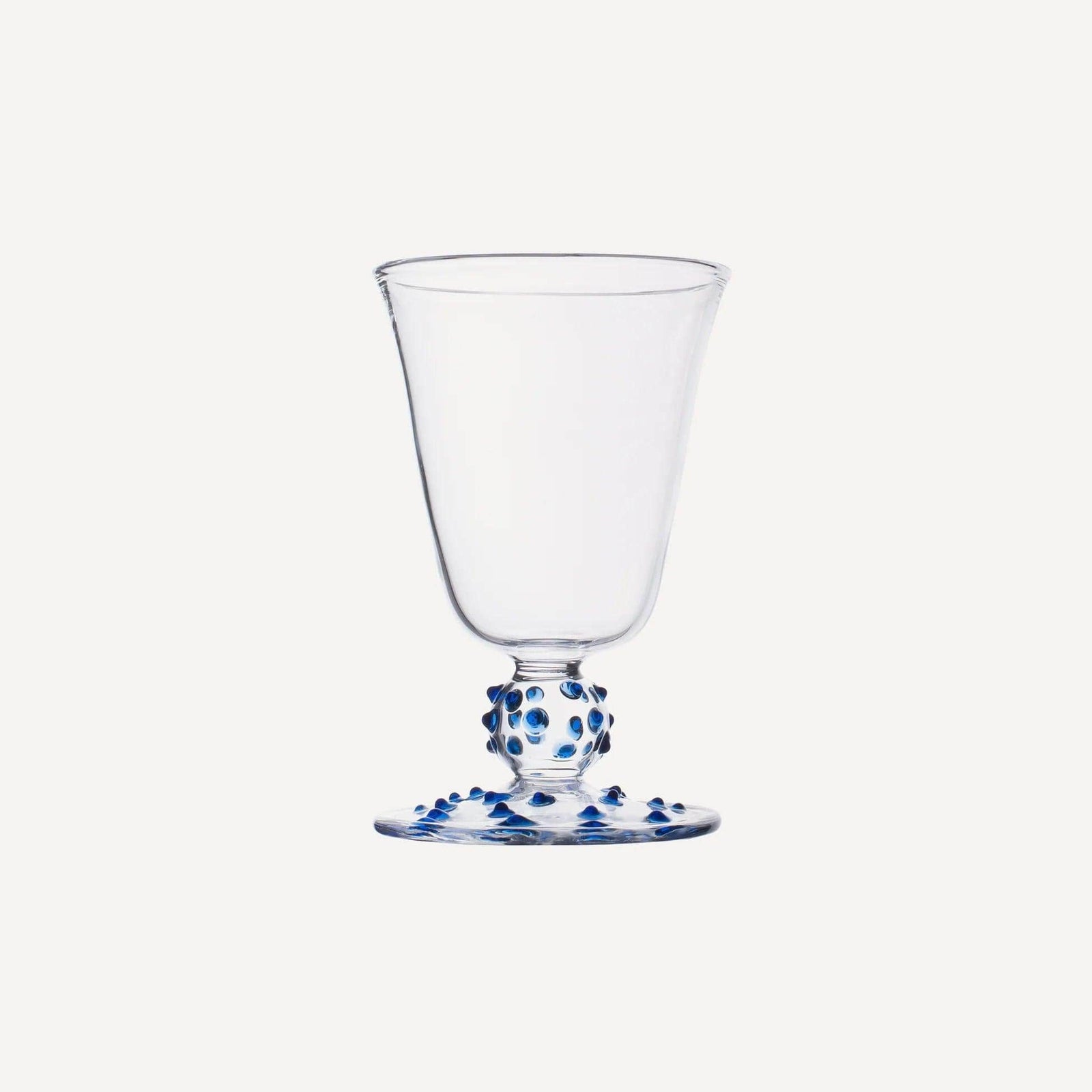 Blue Pom Wine Glass