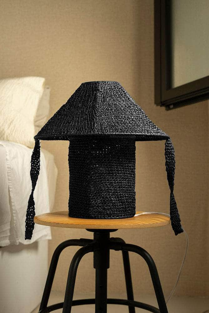 Black Crochet Lamp