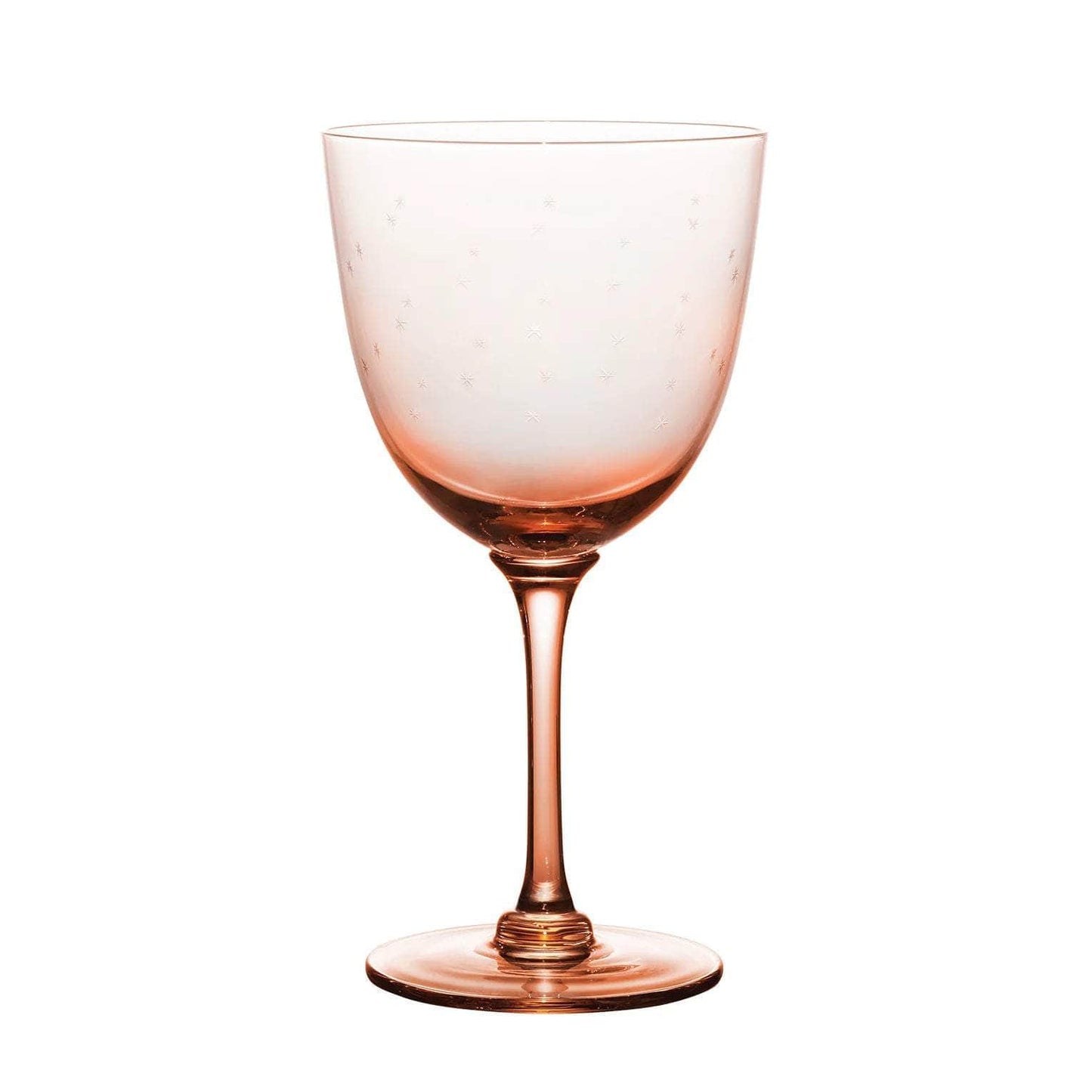 Rose Crystal Wine Glasses with stars design