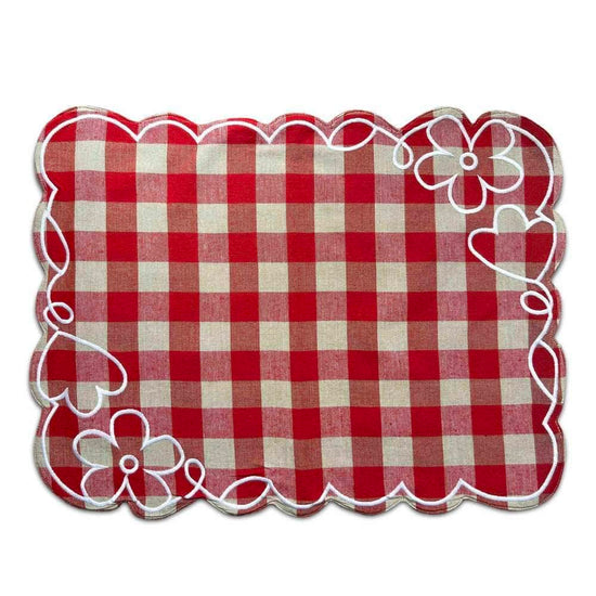 Cotton Vichy Fleur Place Mat -Single