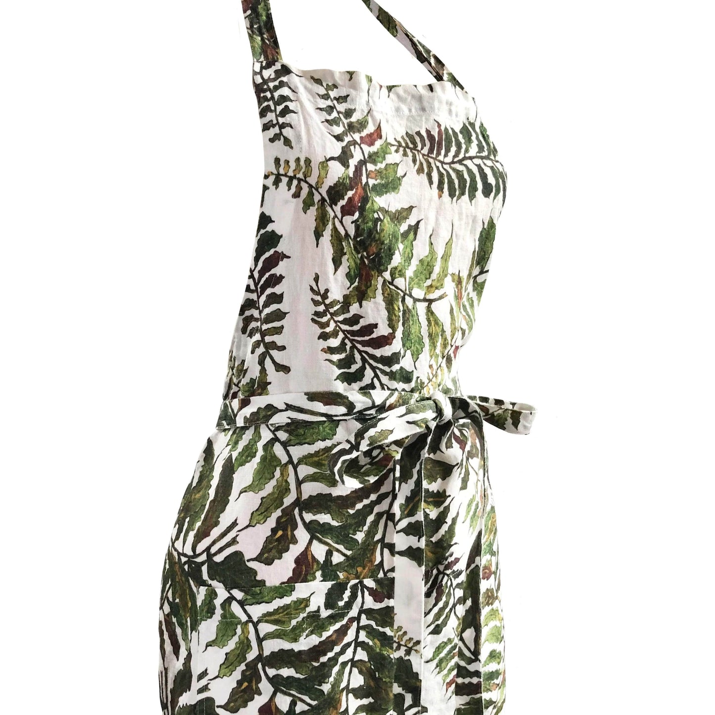 Load image into Gallery viewer, Fern Printed Linen Apron
