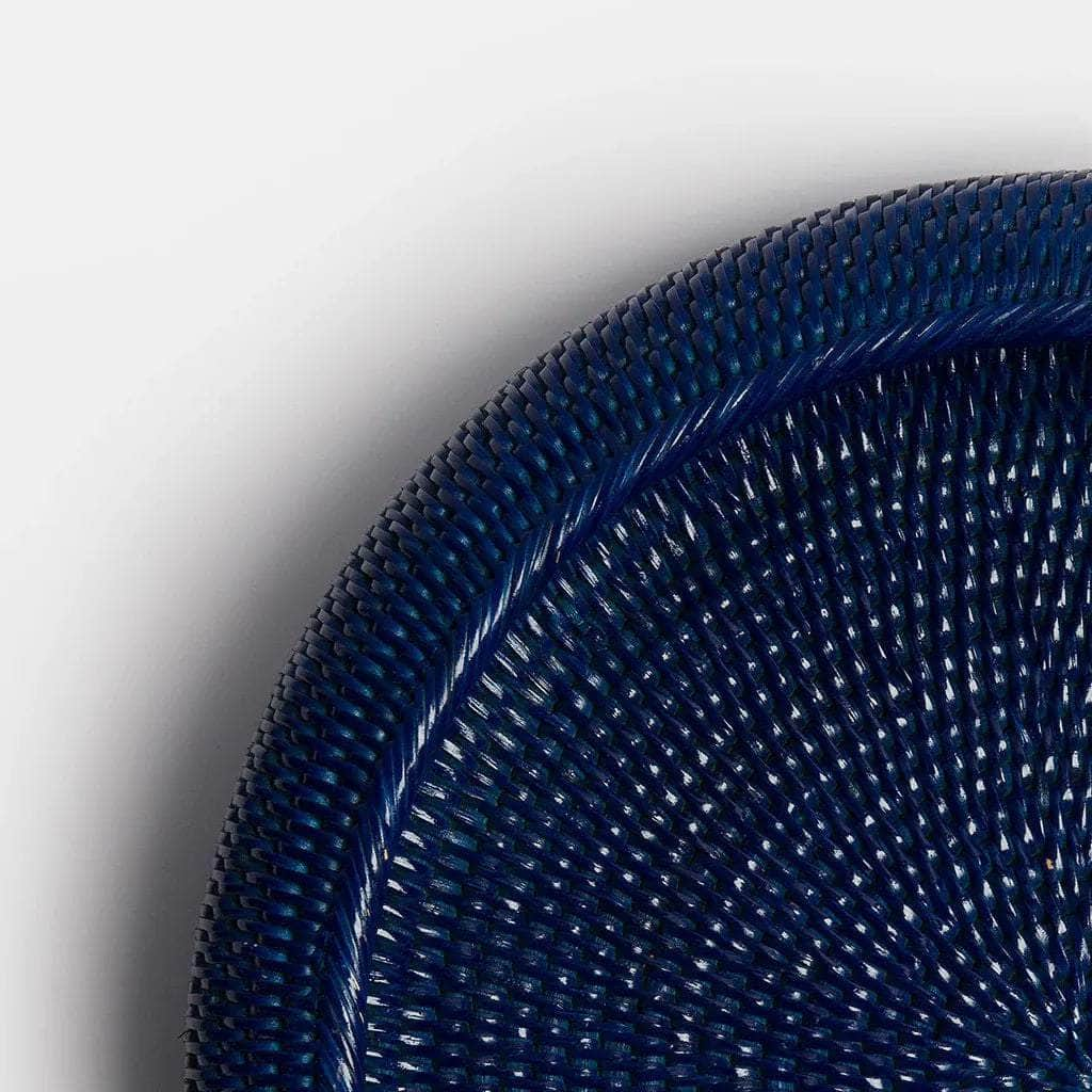 Inya Rattan Bowl | Large Dark Blue