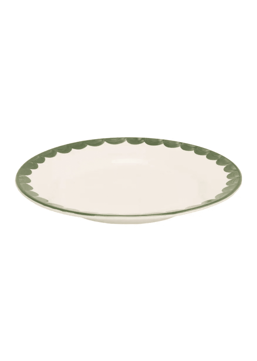 Green Scallop Dinner Plate