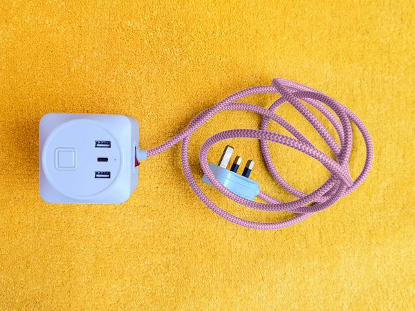 Pink fabric extension lead