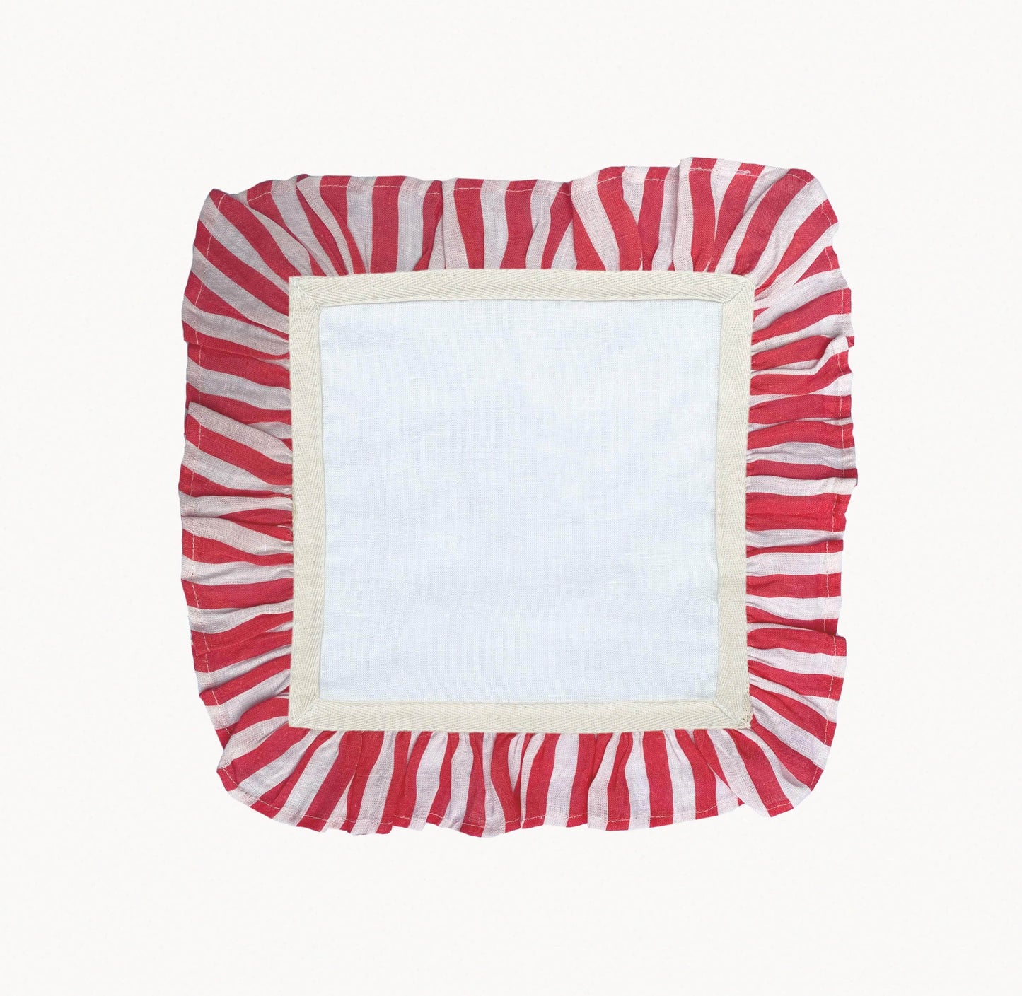 Cherry Red Candy Stripe - Set of 2 Napkins