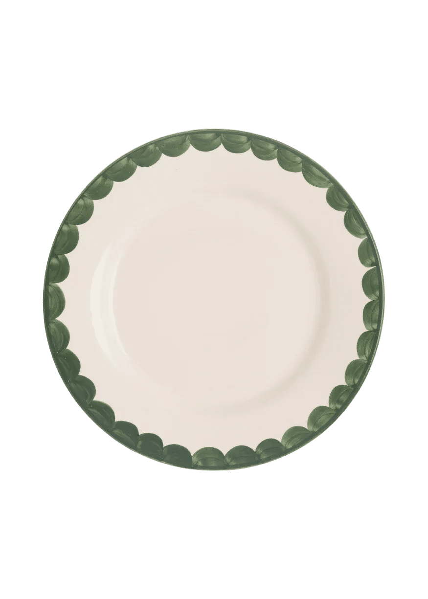 Green Scallop Dinner Plate