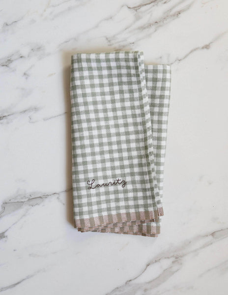Green Gingham linen Napkin